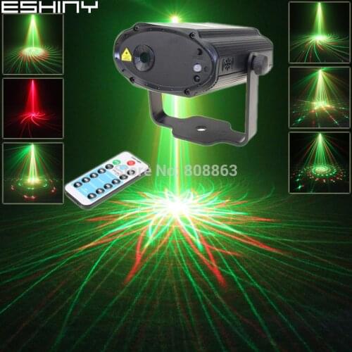 ESHINY Mini R&G Laser Projector 12 Patterns Remote Dance Disco Bar Family Birthday Party Xmas Stage DJ lighting Light HRG12N7