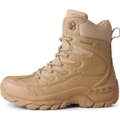 High Top Hiking Shoes New Mens Military Platform Boots Men Anti-collision Quality Army Tactical Boots Botas Militares Hombre