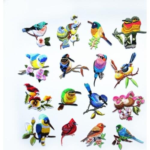 DIY Patch Bird on Patches for Clothing Animal of The Breach Embroidery Applique Hat Coat Dress Pants Accessories Cloth Sticker
