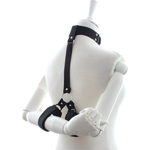 Nylon Handcuffs Neck Colar Connecting Bondage Restraints Adjustable Wrist Cuffs Slave Harness Bondage Adult Products Sex Game