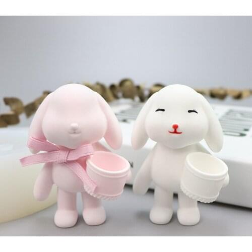 New 2D Holding Bucket Bunny Silicone Mold DIY Lop-eared Rabbit Aromatherapy Plaster Mould Hand Made Decorative Tools Easter Gift