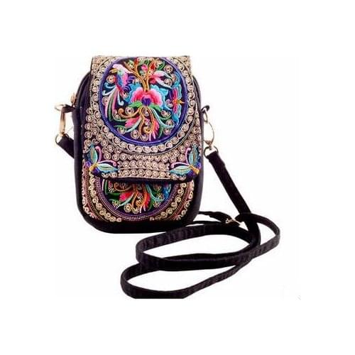 New Price-promotion Womens Embroidery bag!Hot Vintage Embroidered canvas one-shoulder bags Handmade Multicolor small coins bags