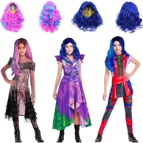 New Girls queen of mean descendants 3 Mal/Evie Bertha Maleficent Cosplay Audrey Costume Girls Halloween Party Clothing Jumpsuits