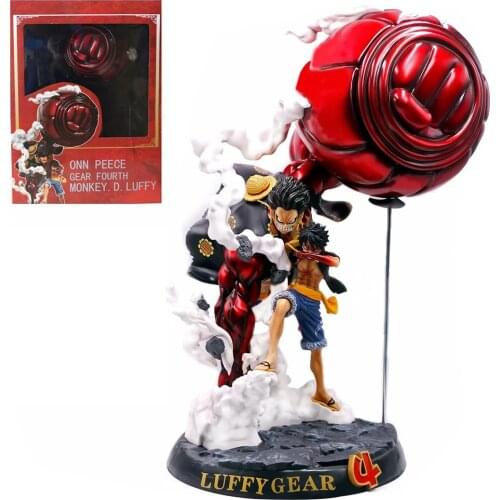 One Piece GK Monkey D Luffy Anime Action Figure Model 52cm Gear 4 Battle Scene Statue Collection Toy Desktop Decoration