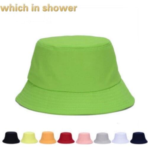 Plain bucket hat for women blank cotton men fishing cap outdoor solid summer female cap beach male panama drop shipping