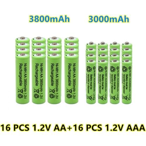 1.2V AA 3800mAh NI-MH Rechargeable Batteries+1.2 V AAA 3000 mAh Rechageable battery NI-MH battery