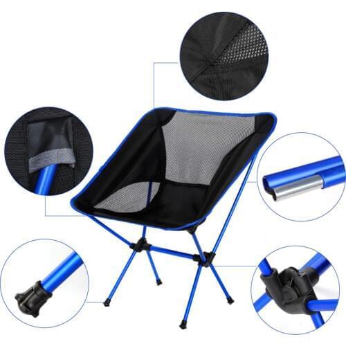 Outdoor folding camping beach chair portable portable space chair aviation aluminum tube lazy fishing chair wild dining chair