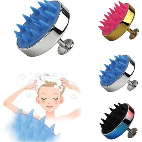 Silicone Head Body Scalp Massage Brush Electroplated Gold Shampoo Brush Bristle Wave Brush Hair Combs Hair Beard Comb