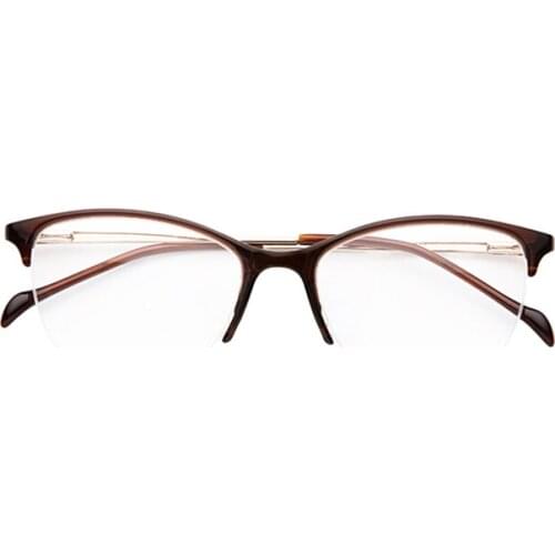 Fashion brand glasses mens and womens frameless dark brown frame gold legs okulary korekcy optical glasses with case 8933gx