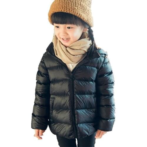 Tzczx 1pcs Hot Sale Children Boys Girls Down Classic Solid Color 90% White Duck Down Hooded Coats for 2-12 Year Kids Wear