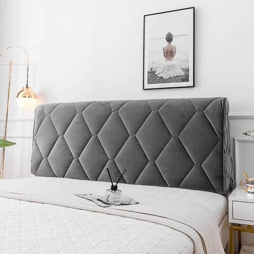 All-Inclusive Headboard Cover Velvet Fabric Solid Thicken Bed Head Cover Luxury Soft Bed Back Dust Protector for Home Hotel