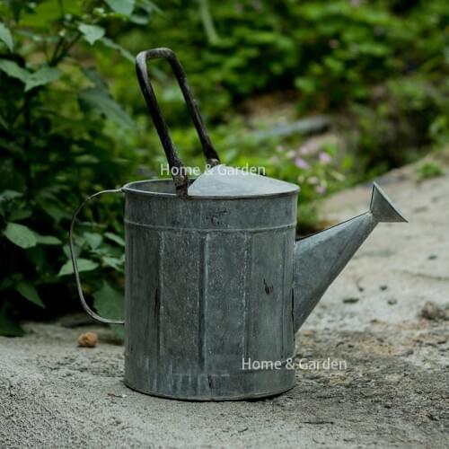Vintage retro zinc flower watering can planter metal