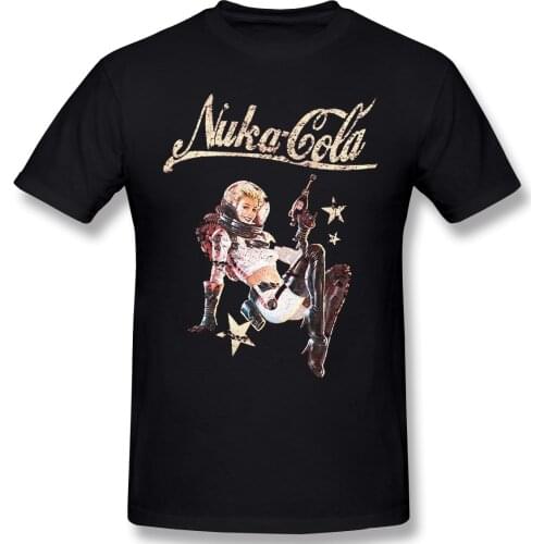 Wasteland Men 100% Cotton T Shirt Graphic Plus Size Nuka-Cola Pinup Oversized Tops