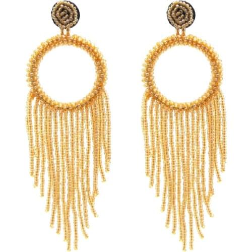 Aretes Handmade Beads Bohemian Long Tassel Earrings Dangle Earrings For Women Statement Earrings Big Jewelry Brincos 2020
