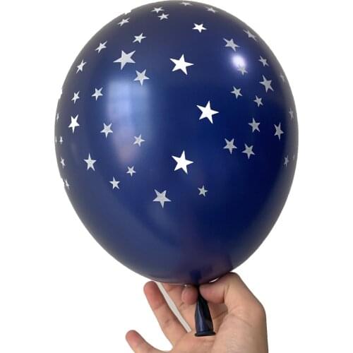 10pcs 12inch Ink Blue Clear Stars Romatic Pearl Latex Balloons Helium Transparent For Birthday Wedding Party Decor Globos Party
