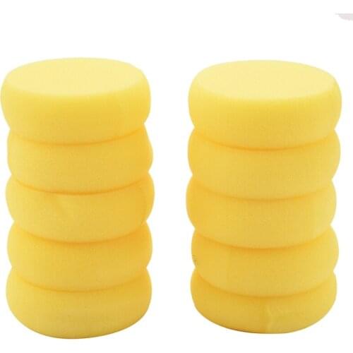 10pcs Round Synthetic Artist Paint Sponge Craft Sponges for Painting Pottery Watercolor Art Sponges Yellow 2.75inch