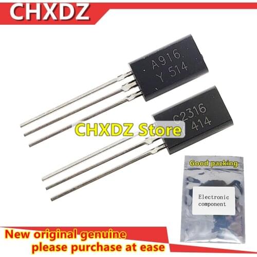 20pcs New 2SA916-Y 2SC2316-Y KSA916 KSC2316 A916 C2316 TO-92L Triode Transistor