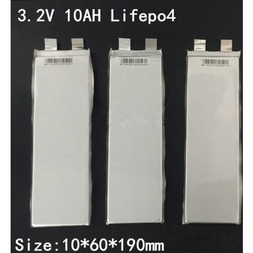 16pcs 3.2v Lifepo4 Cell 10000mah 1060190 Lifepo4 10Ah High Rate 3C for Diy Lifepo4 48v 24v Battery Pack Power Tool Ebike