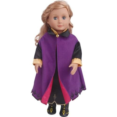 The 18-inch girl doll costume frozen 2 princess Ann dress American newborn accessories fit the 43-cm baby doll c814