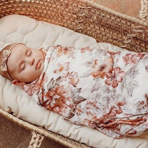 Toddler Girl Blankets 2Pcs Newborn Floral Receiving Blankets Muslin Swaddle Baby Girl Blanket Wrap Sleeping Bag Towel Cotton