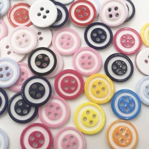 100Pcs 13mm 4 Holes Round Mixed Resin Buttons Decorative Sewing Buttons Flatback Scrapbooking Crafts Sewing Accessories PT94
