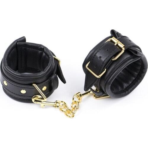 BDSM Bondage Leather Handcuffs Adult Games Slave Restraints Sex Handcuffs Fetish Wrist Ankle Cuffs Sex Shop Products for Couples