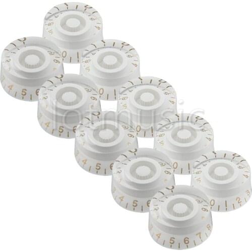 10pcs White Speed Guitar Control Knobs for Electric Guitar Replacement Parts