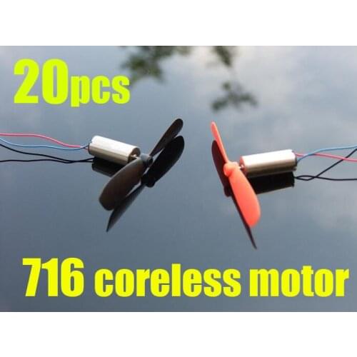 Free Shipping 20pcs 716 Coreless motor with 45mm CW CCW propeller kit for RC Drone Kvadrokopter Multicopter Hexacopter
