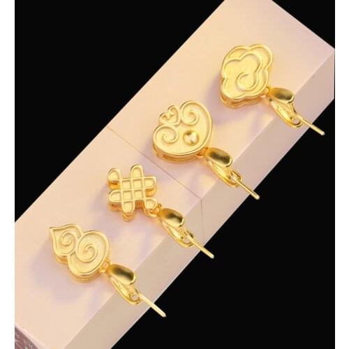 925 Sterling Silver Charm Bail Beads Melon Seeds Buckle Plated Pendants Clasp Clips For DIY Jewelry Making Necklace Supplies