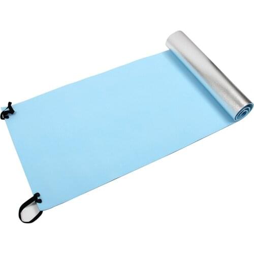 Extra Thick Camping Picnic Pad Yoga Mat Sleeping Outdoor Mattress Fitness Mat (Blue, Silver)
