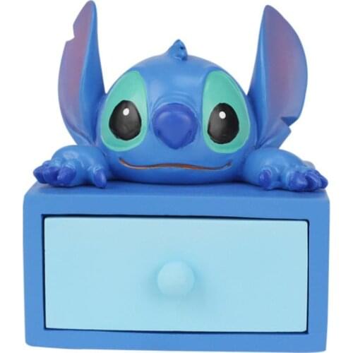 Disney Stitch model figure handmade Jewelry Storage Box home decoration Cartoon Mickey Mouse Donald Duck Pooh Model Toy