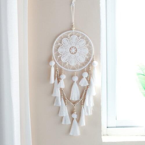 Nordic Hand-woven Tapestry Pendant Luxury Bead Feather Tassel Dream Catcher Ornaments Birthday Present Wall Room Decor