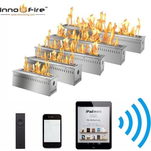 Inno-Fire 48 inch Remote control black or silver built in electric fireplace ethanol