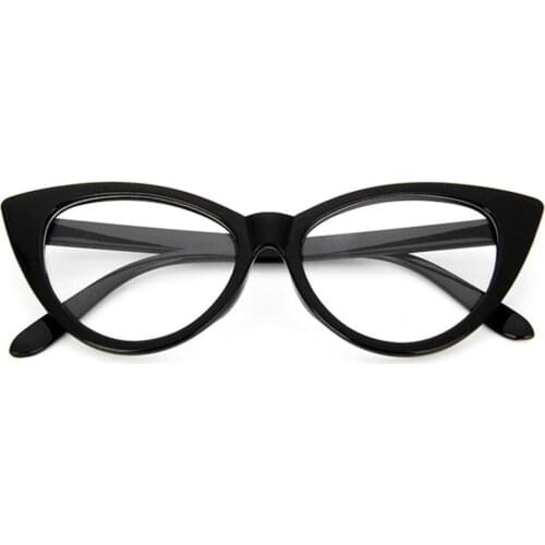 Jogal 2021 New Cat Eye Glasses Frame Fashion Black Women Brand Designer Optical Eyeglasses Ladies Fashion Retro Clear Glasses