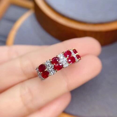 100% Natural And Real Ruby ring 925 sterling silver Fine handworked jewelry Female Anniversary Jewelry