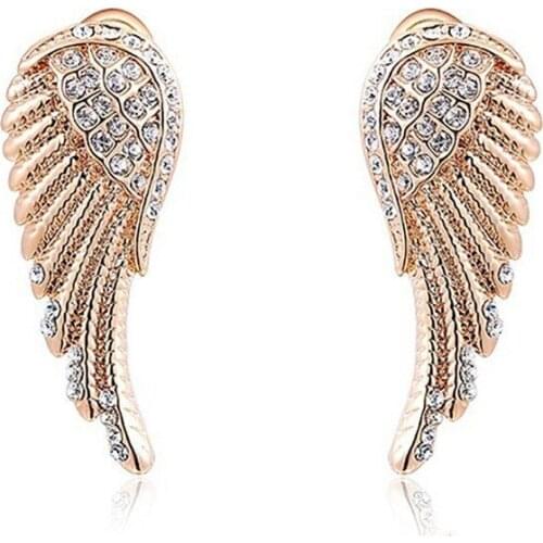 Creative angel wing crystal fashion female Earrings