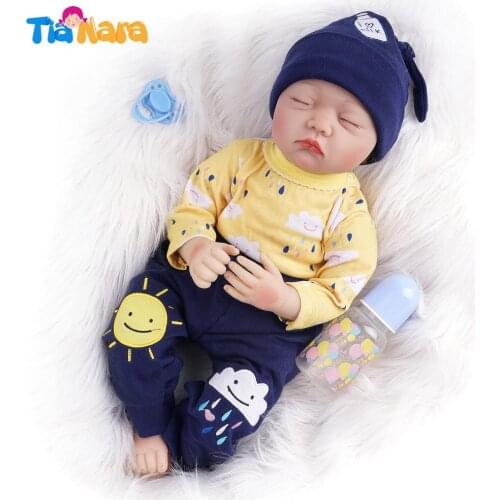 22inches/55cm Cute Sleeping Bebe Dolls Reborn Handmade Realistic Kids Toy Girl Boy Special Gifts Birthday Lifelike High Quality