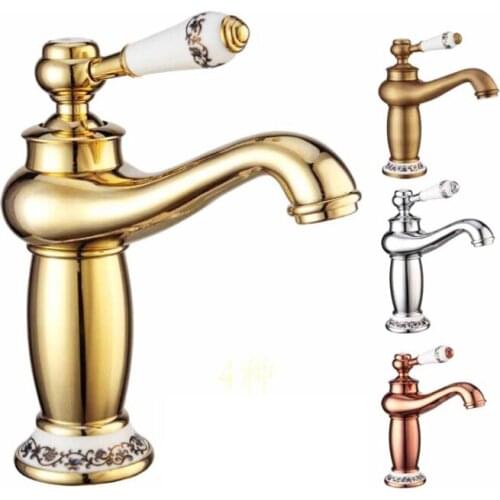 L15903 - Luxury Deck Mounted 5 Colors Brass Material Hot & Cold Water Basin Mixer