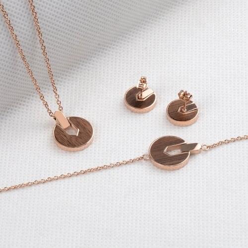 Hot Selling Stainless Steel and Wood 3 Sets Jewelry, Buy One Got 3 Jewelry Sets