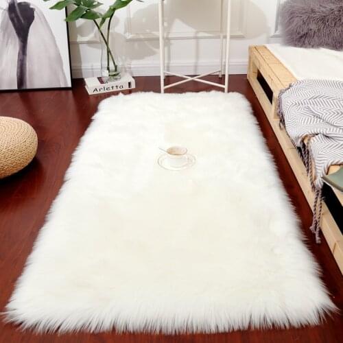 Living Room Fur Carpet Plush Soft Sheepskin Floor Mats Modern Home Decor Bedroom Blankets Imitation Wool Pad White Rugs Doormat