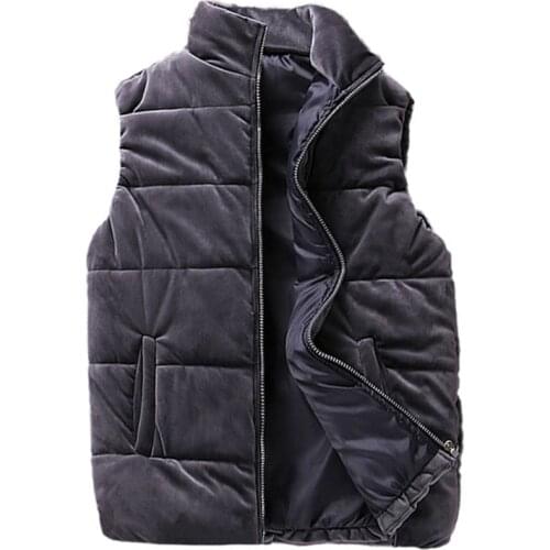 Vest Mens Warm Autumn Winter Thicken Down Jacket Vest Golden Velvet Korean Style Mens Jacket Fashion Coat Men Plus Size 5XL