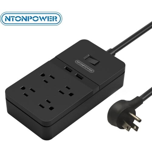 NTONPOWER US Plug Power Strip Surge Protector Desktop Charging Station 4 Outlets 2 USB Ports For Home Office Dorm Room Essential