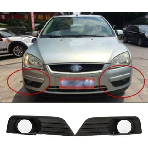 A Pair Front Left Right Bumper Fog Lamp Lights Grille For 2004 2005 2006 2007 2008 Ford Focus Auto Parts Black