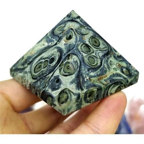 Natural Peacock Eye Crystal Pyramid Healing Stone Kambaba Jasper Quartz Single Point For Decoration