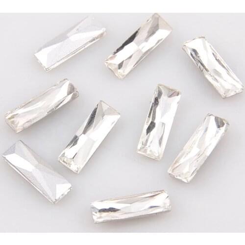 A+ Princess Rectangle Baguette Pointback Rhinestone Crystal Clear Glass Fancy Stone For DIY Wedding Dress Jewelry Making