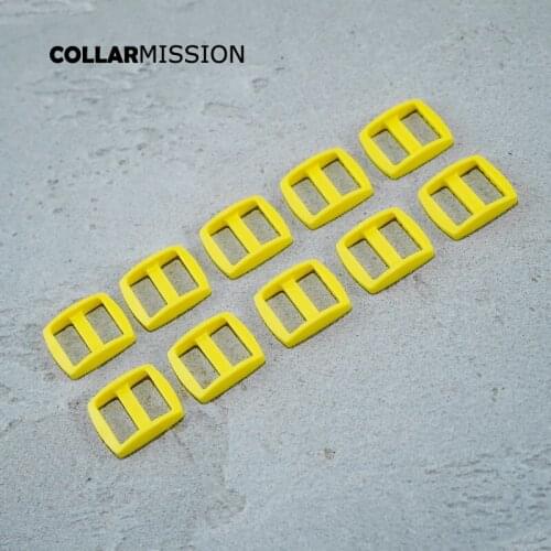 Beautiful shape Rectangce plastic slider Tri-Glid for dog collar harness backpack strap accessory 20mm yellow RZK20SJ05