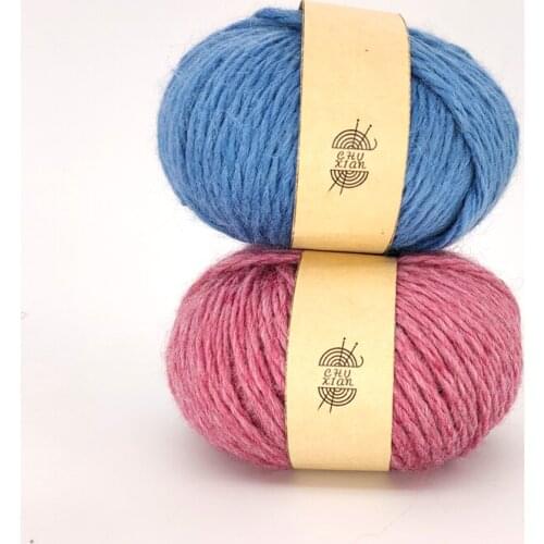 Arge coarse alpaca wool blended hand-knitted coat needle thread