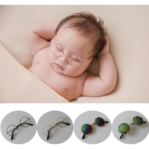 Newborn Photography Props Baby Posing Flat Glasses Baby Photography Studio Infant Photoshoot Accessories Fotografia 4 Colors