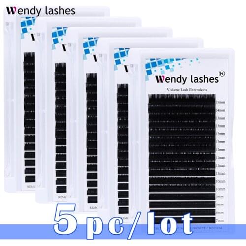 WendyLashes Maquiagem Lashes Individual Eyelash Extension 5 cases/lot Natural Cilios High quality Makeup Faux Mink Eyelashes