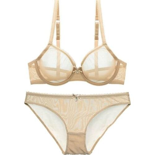 Vgplay Lace Bra Mesh See Through Hollow Lingerie Underwire Unlined Bow Adjusted-straps Transparent Bras Panties Sold Separately